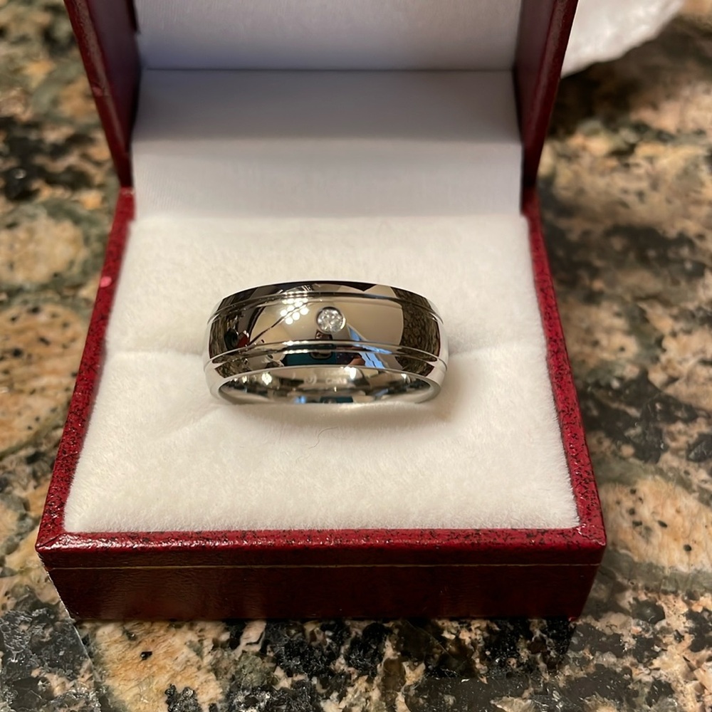 Titanium 8mm Band with .05 Diamond NWT